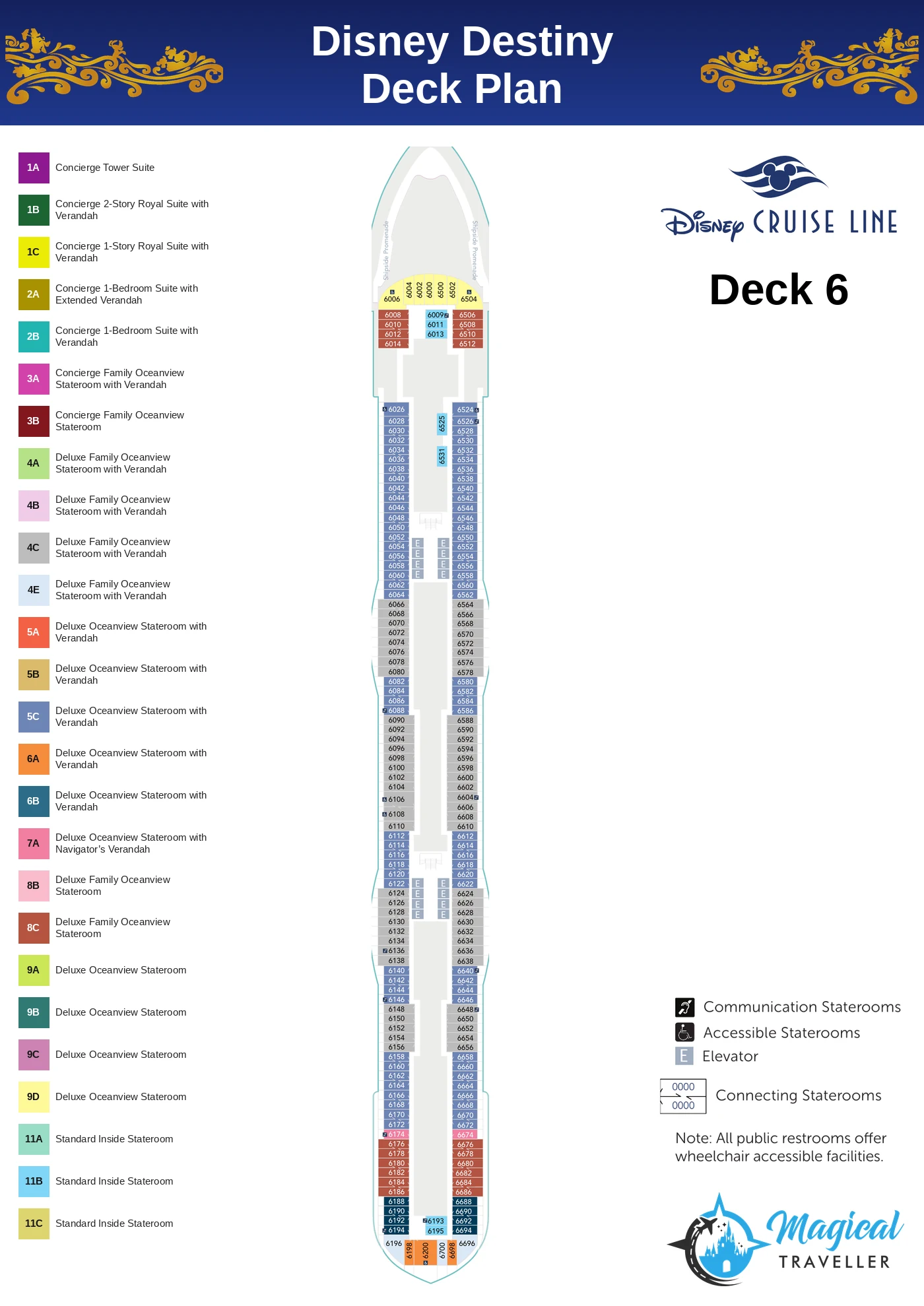 Disney Destiny deck plan, Deck 6