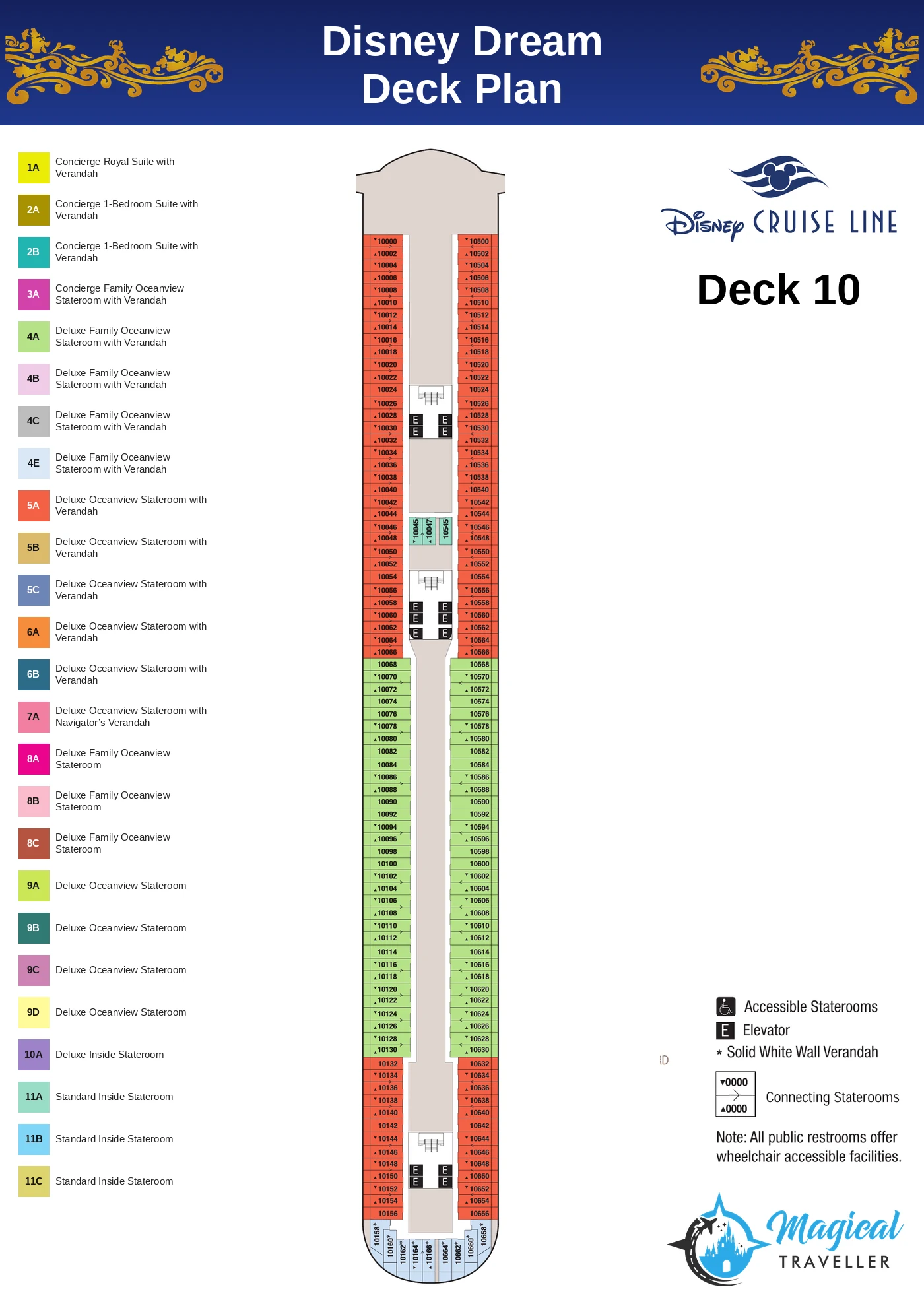 Disney Dream deck plan, Deck 10