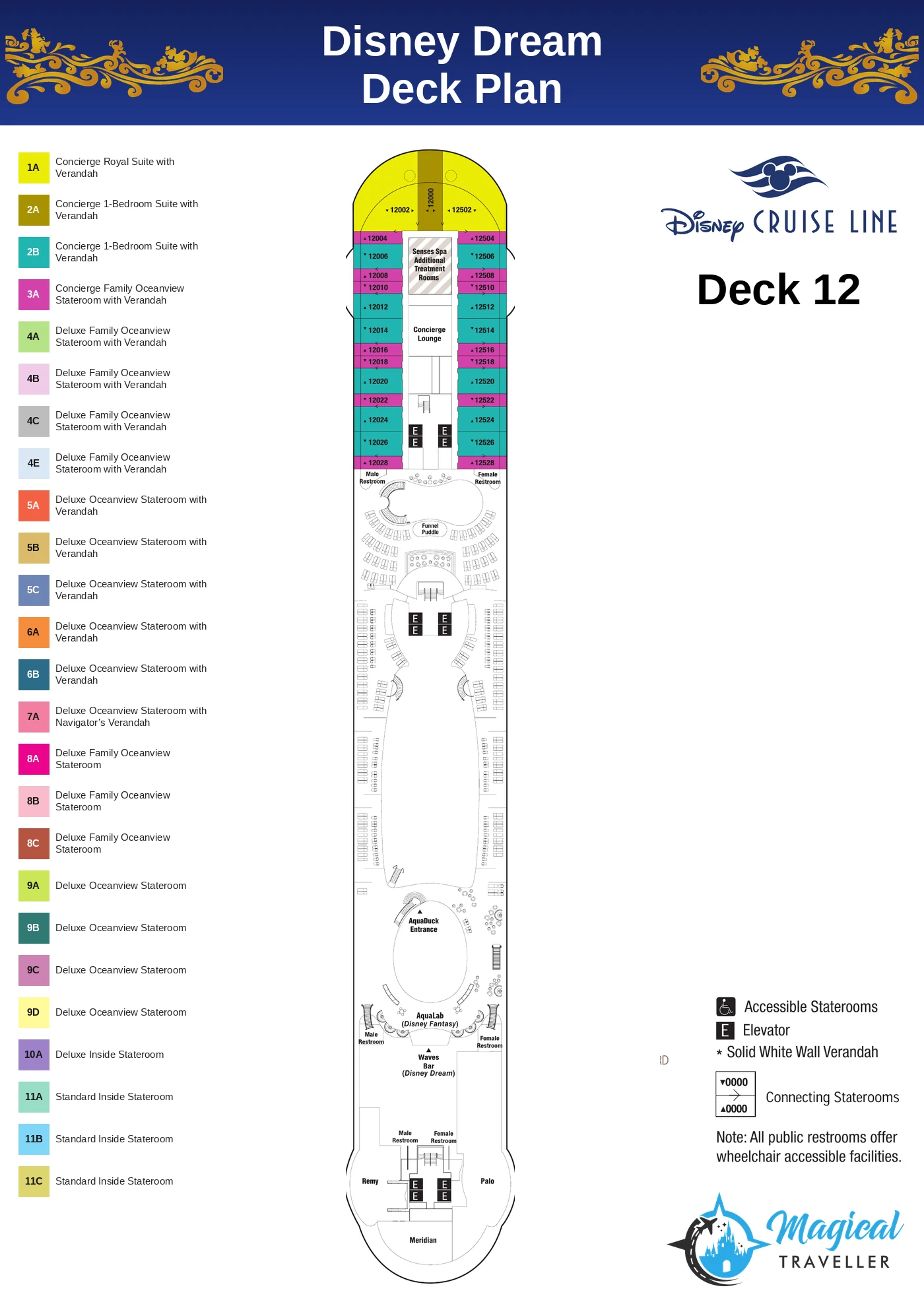 Disney Dream deck plan, Deck 12