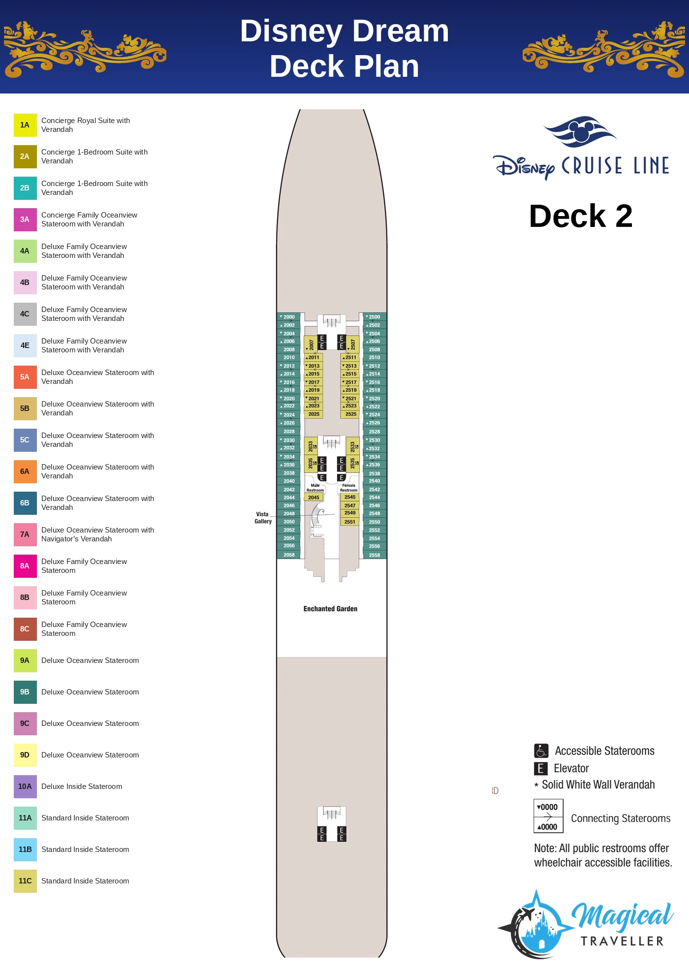 Disney Dream deck plan, Deck 2