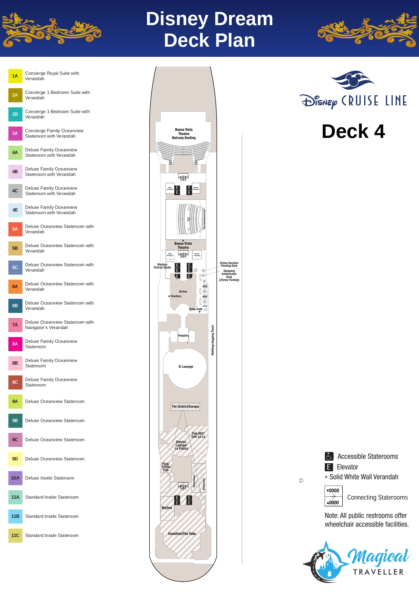 Disney Dream deck plan, Deck 4