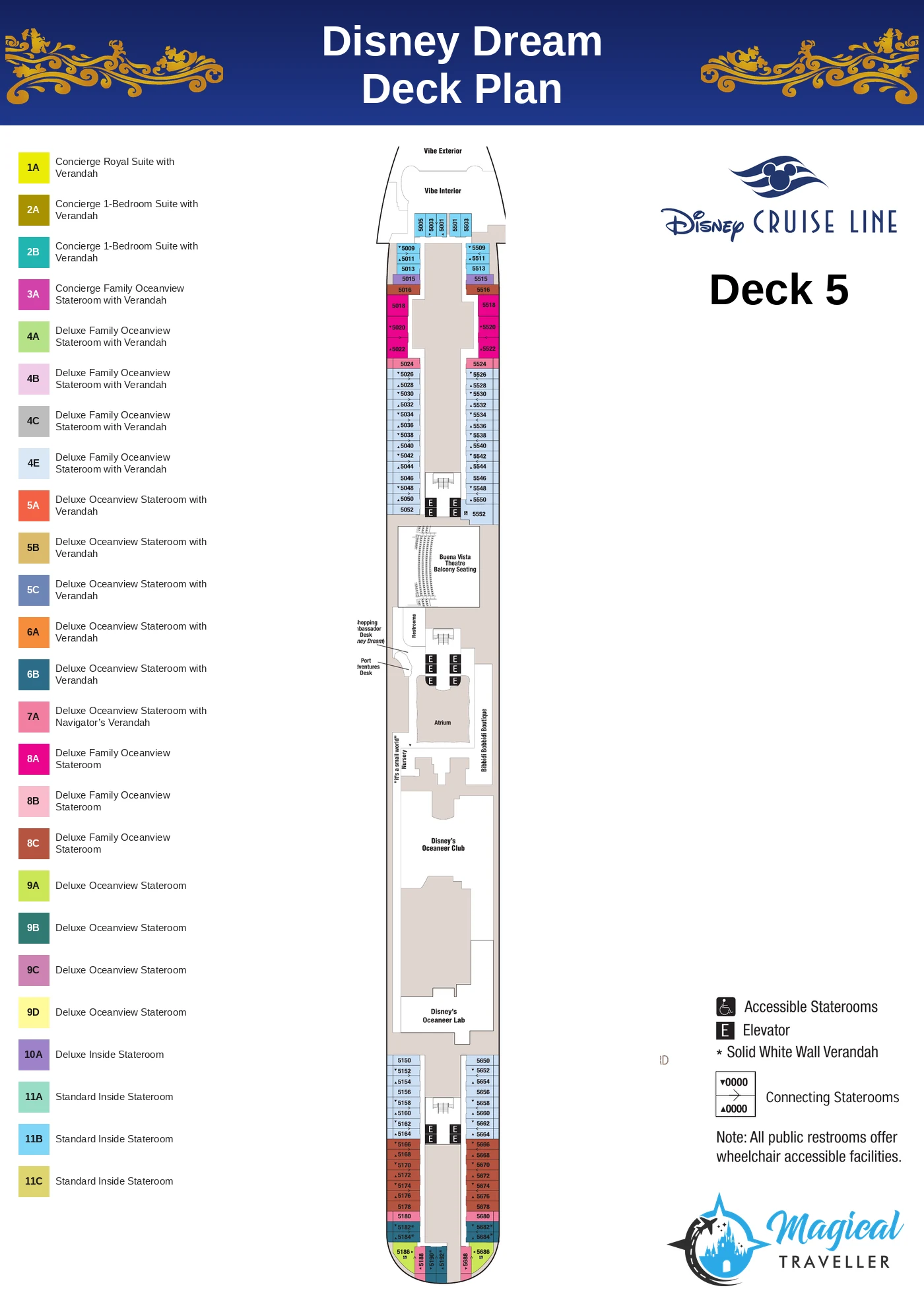 Disney Dream deck plan, Deck 5