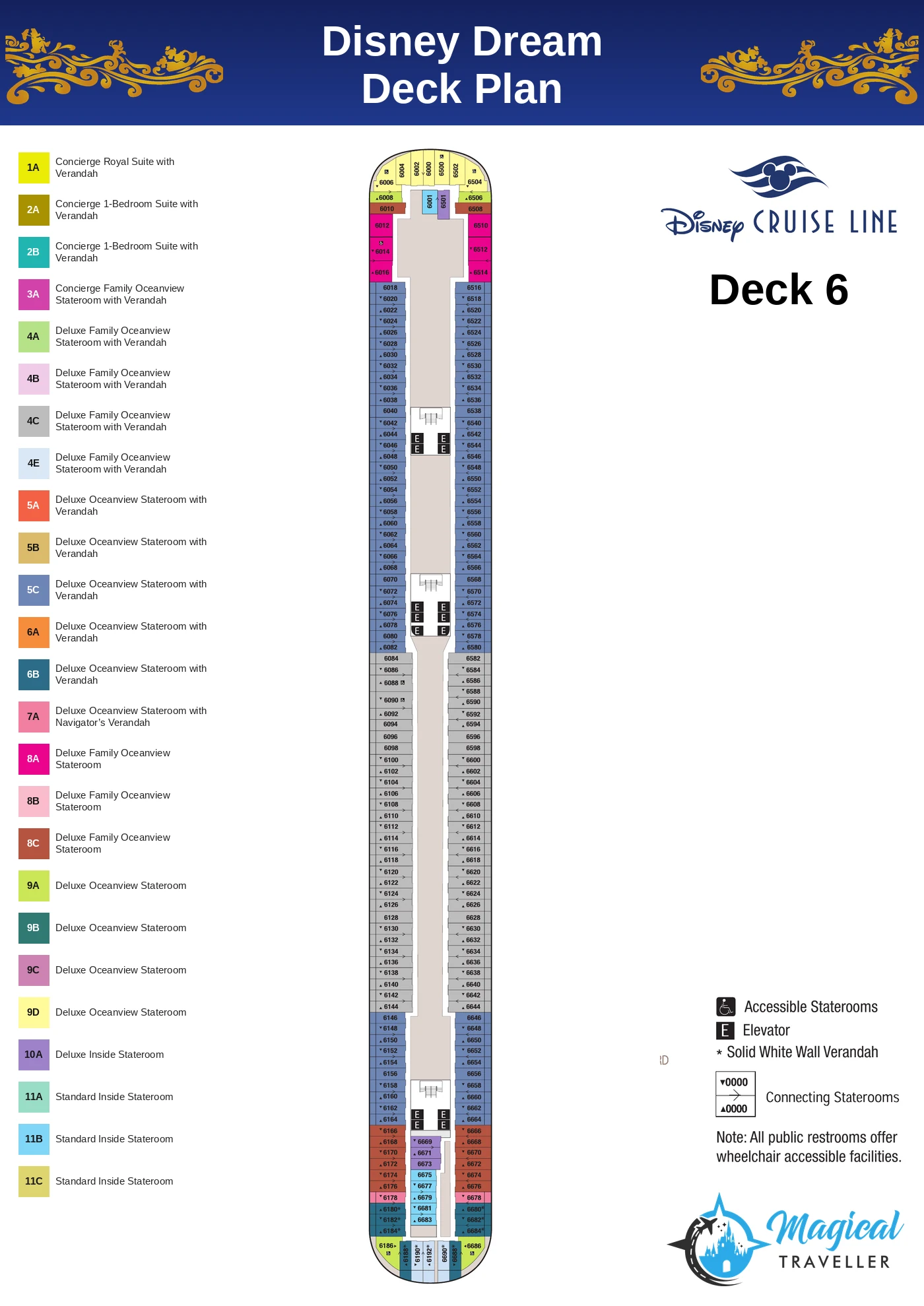 Disney Dream deck plan, Deck 6