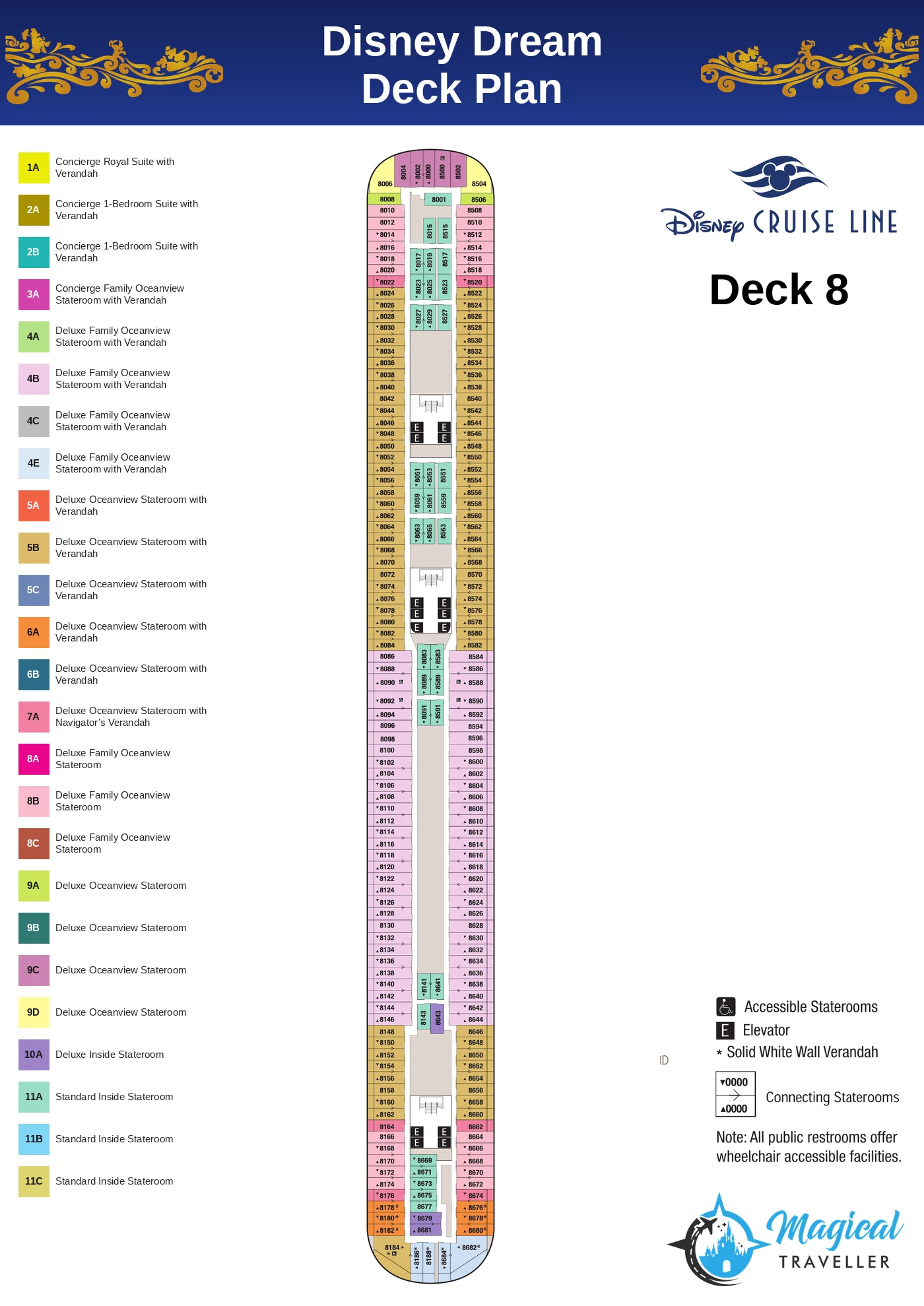 Disney Dream deck plan, Deck 8