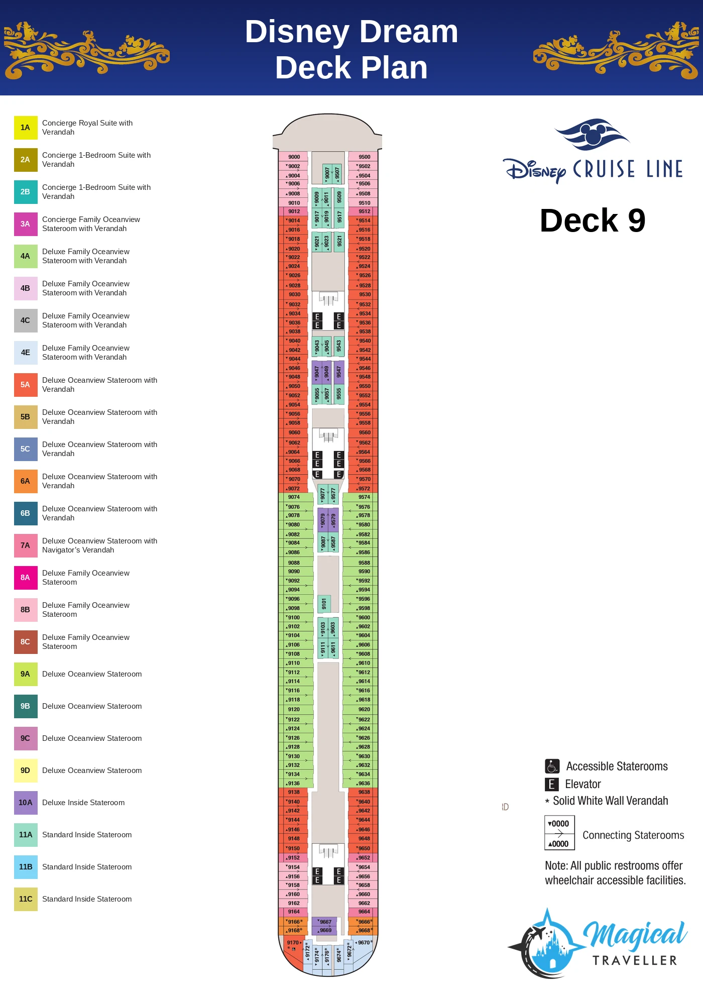 Disney Dream deck plan, Deck 9
