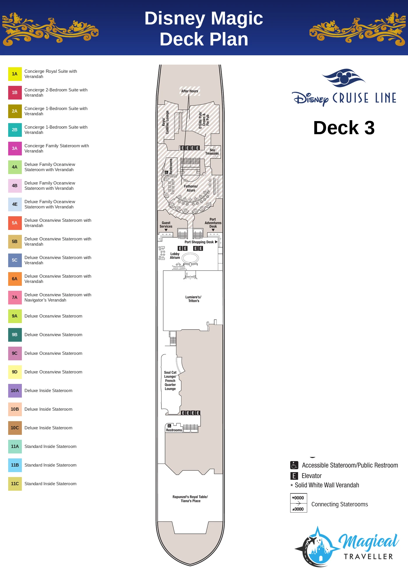 Disney Magic deck plan, Deck 3