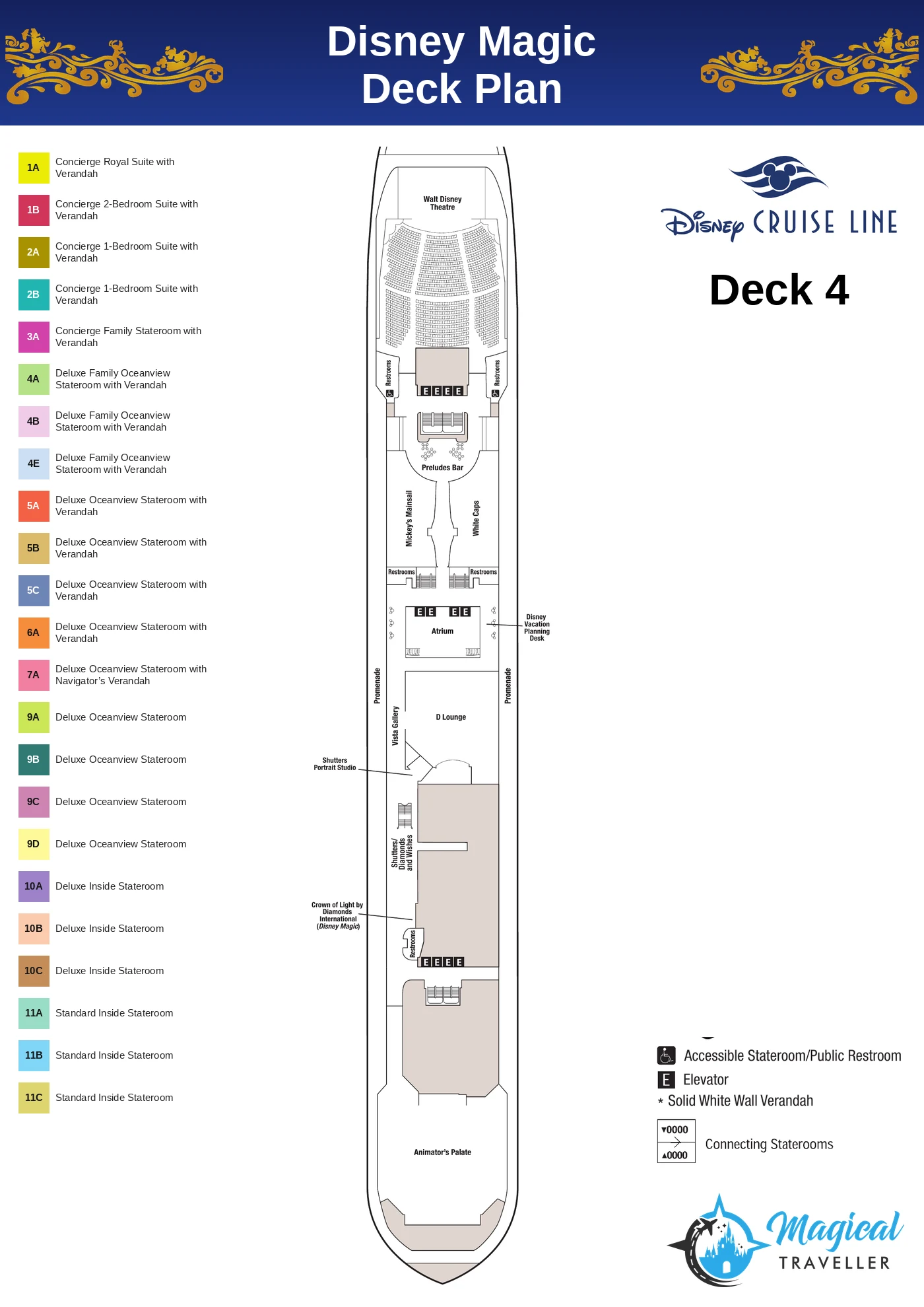 Disney Magic deck plan, Deck 4