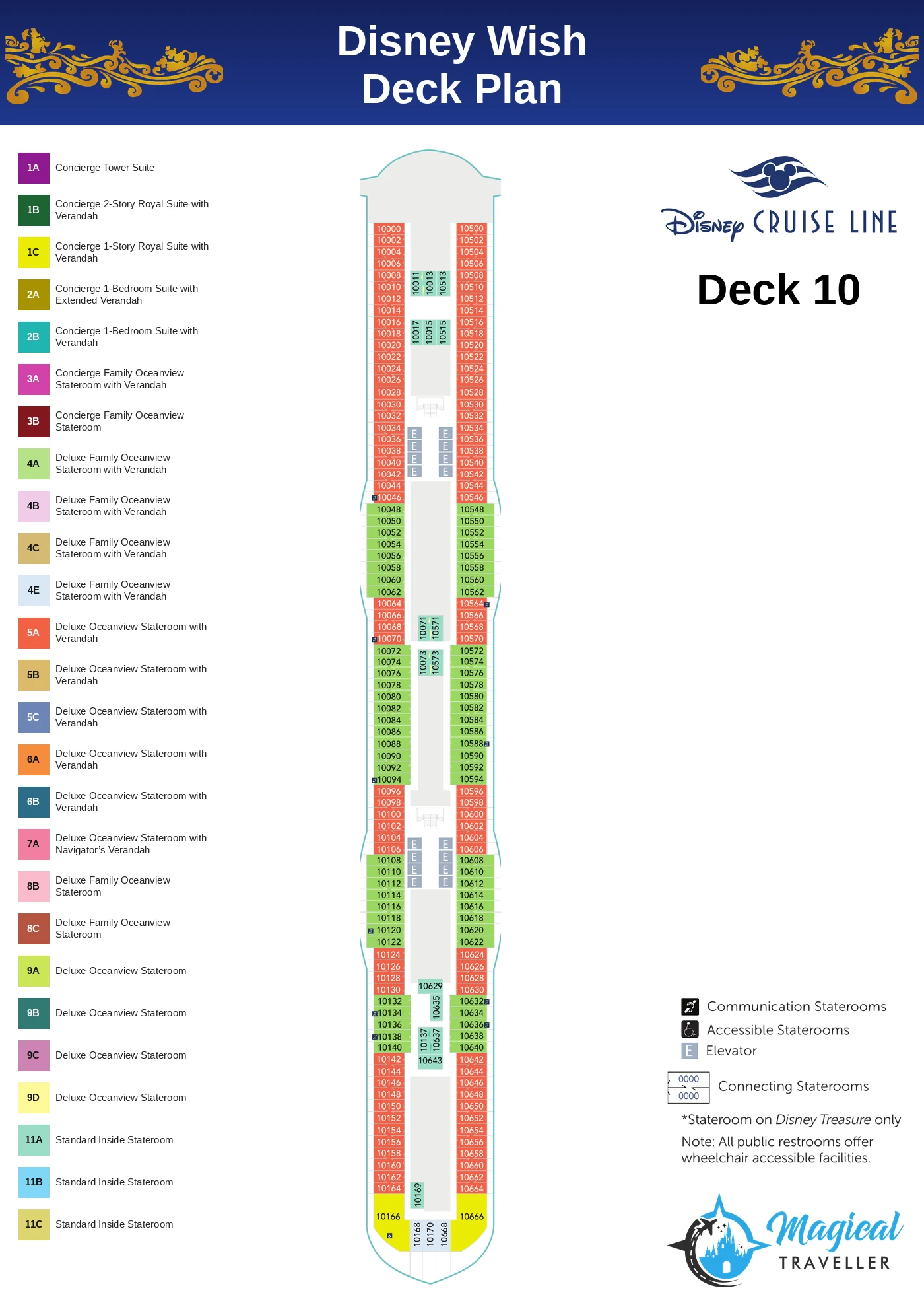 Disney Wish deck plan, Deck 10