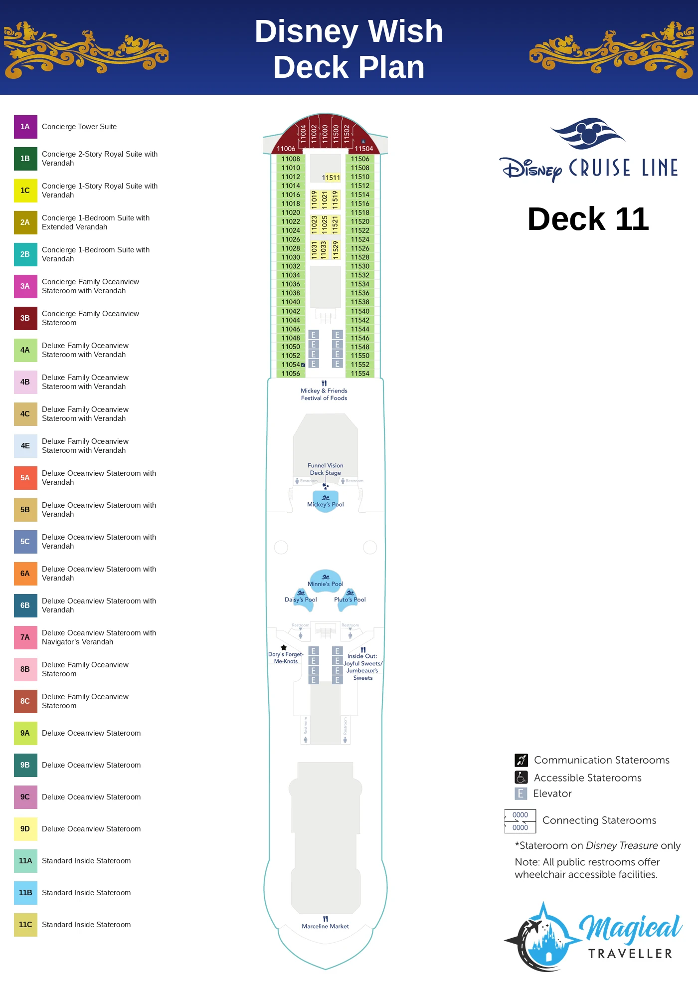 Disney Wish deck plan, Deck 11