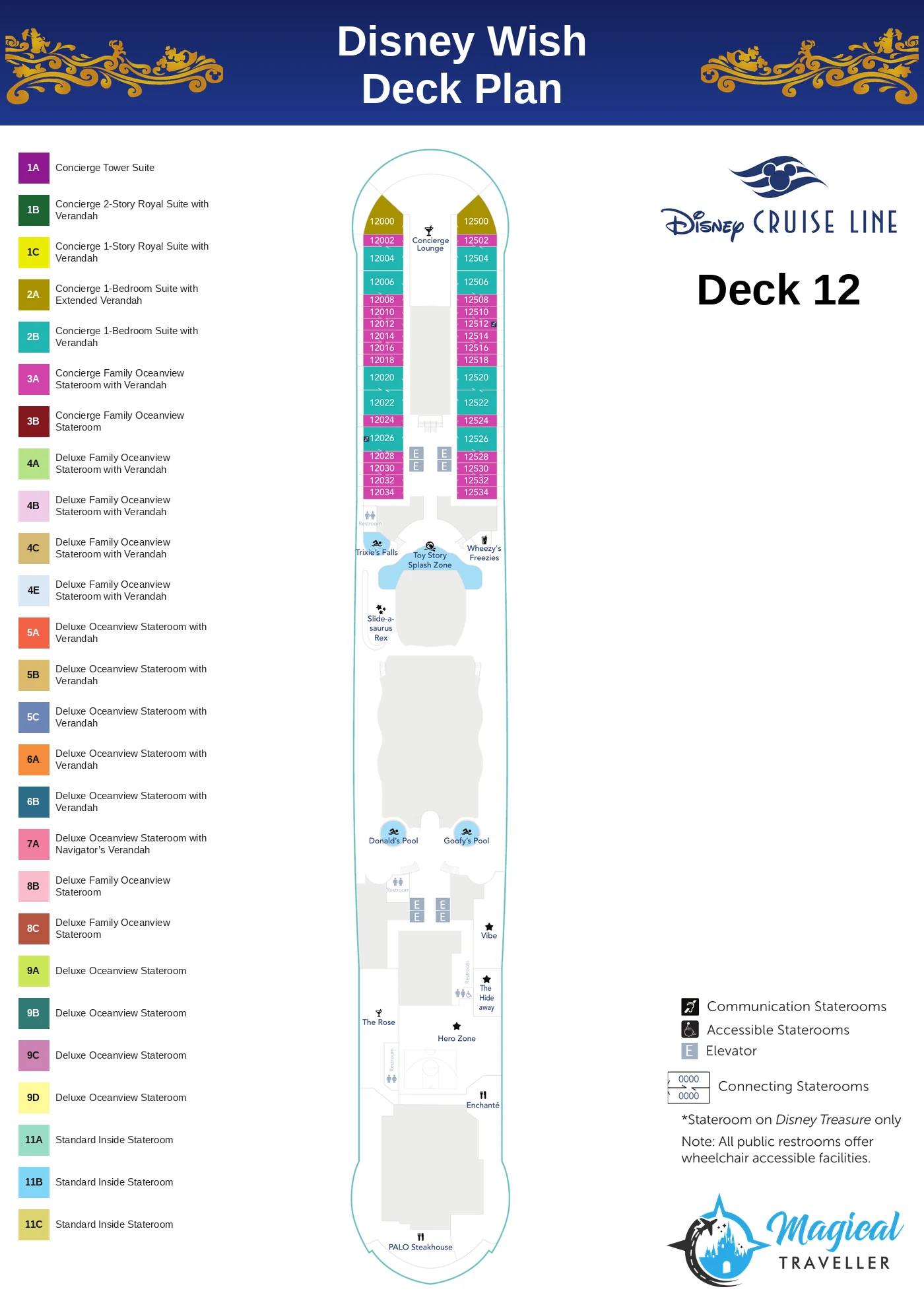 Disney Wish deck plan, Deck 12