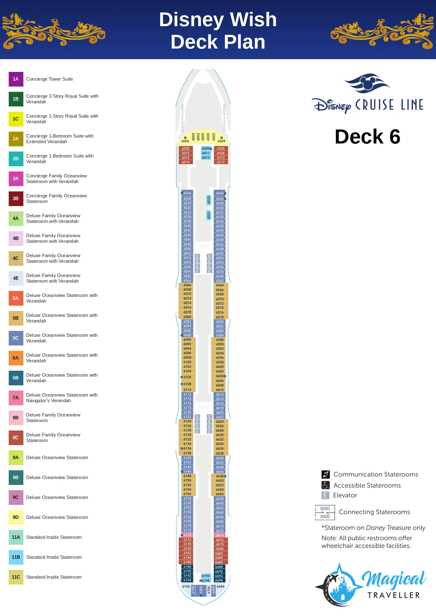 Disney Wish deck plan, Deck 6