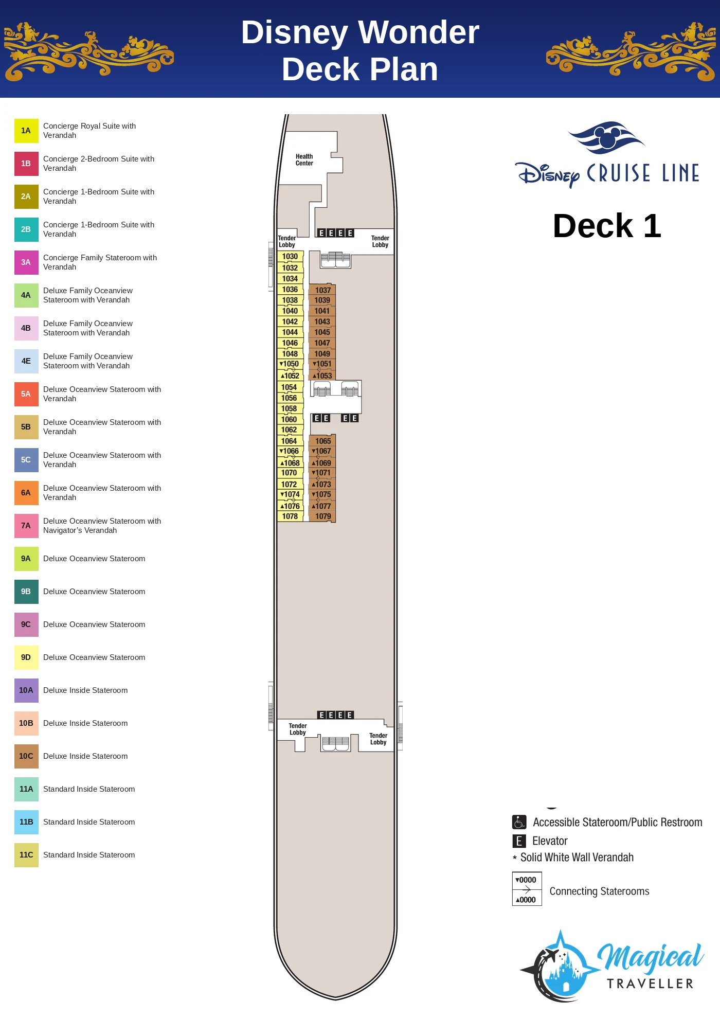 Disney Wonder deck plan, Deck 1