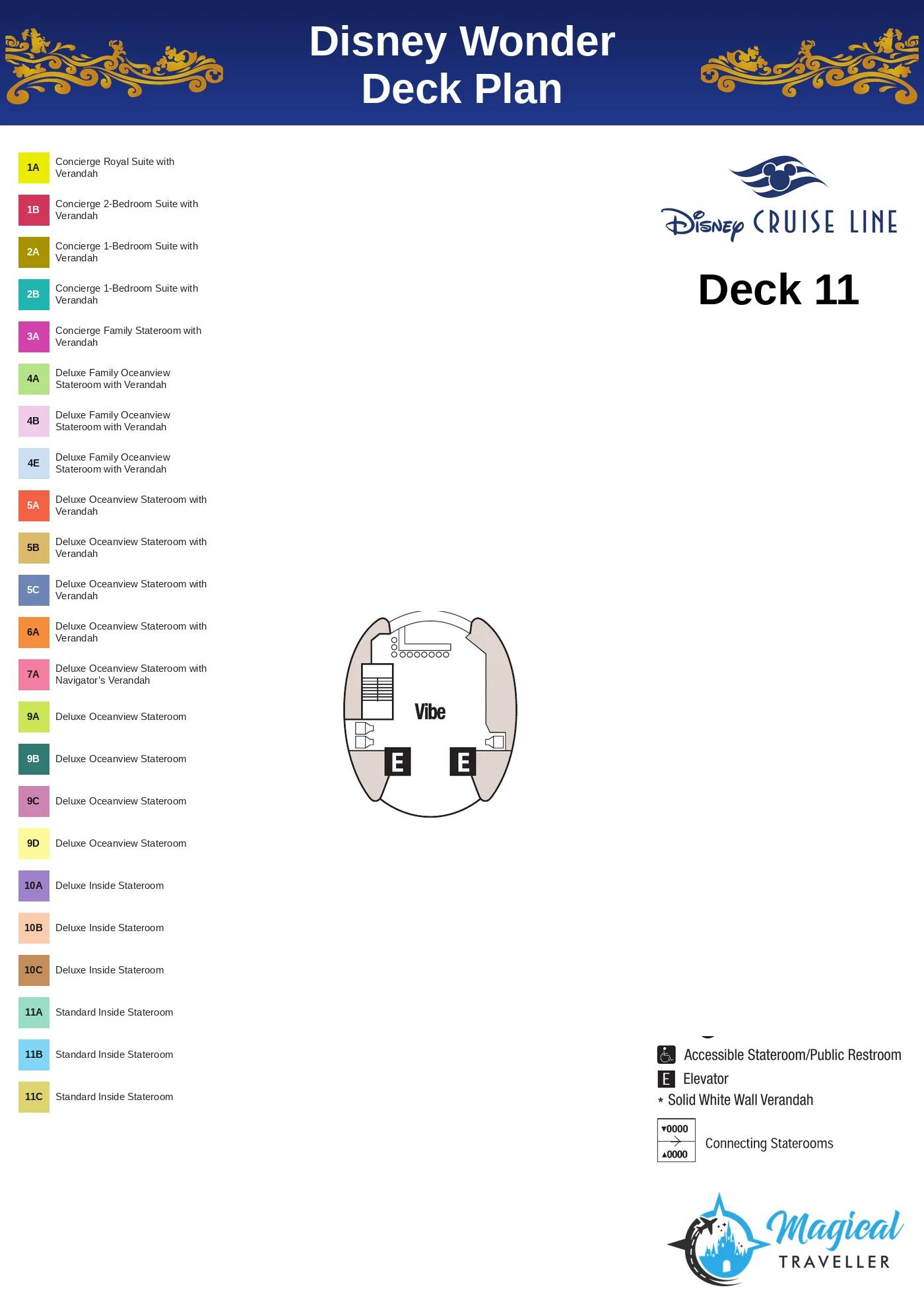 Disney Wonder deck plan, Deck 11