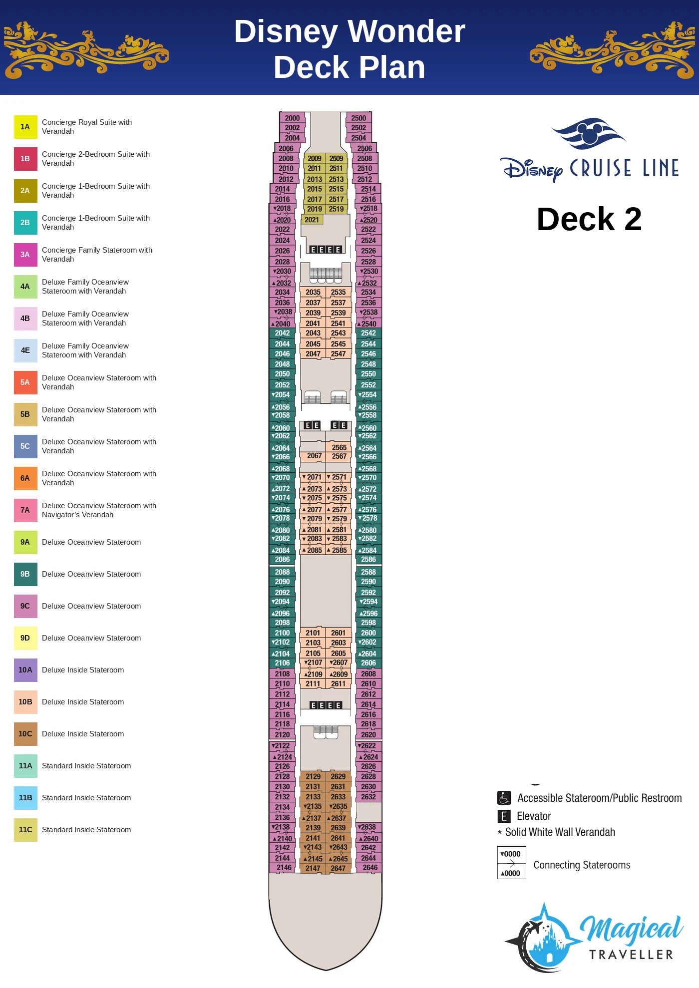 Disney Wonder deck plan, Deck 2