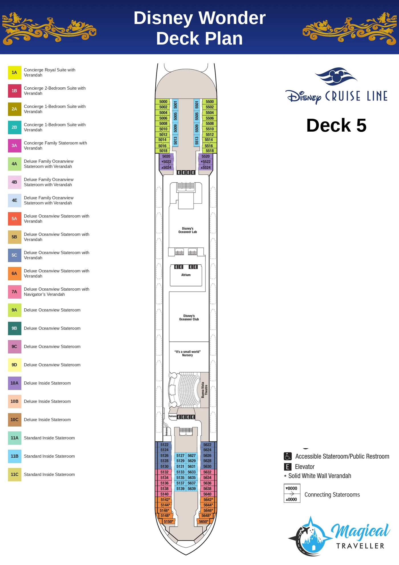 Disney Wonder deck plan, Deck 5