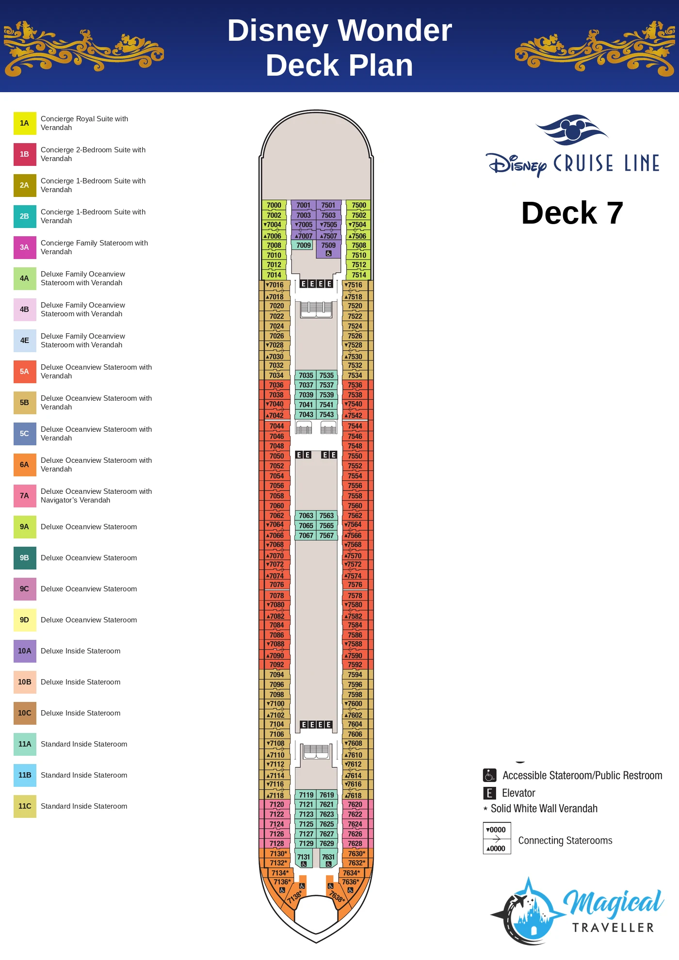 Disney Wonder deck plan, Deck 7