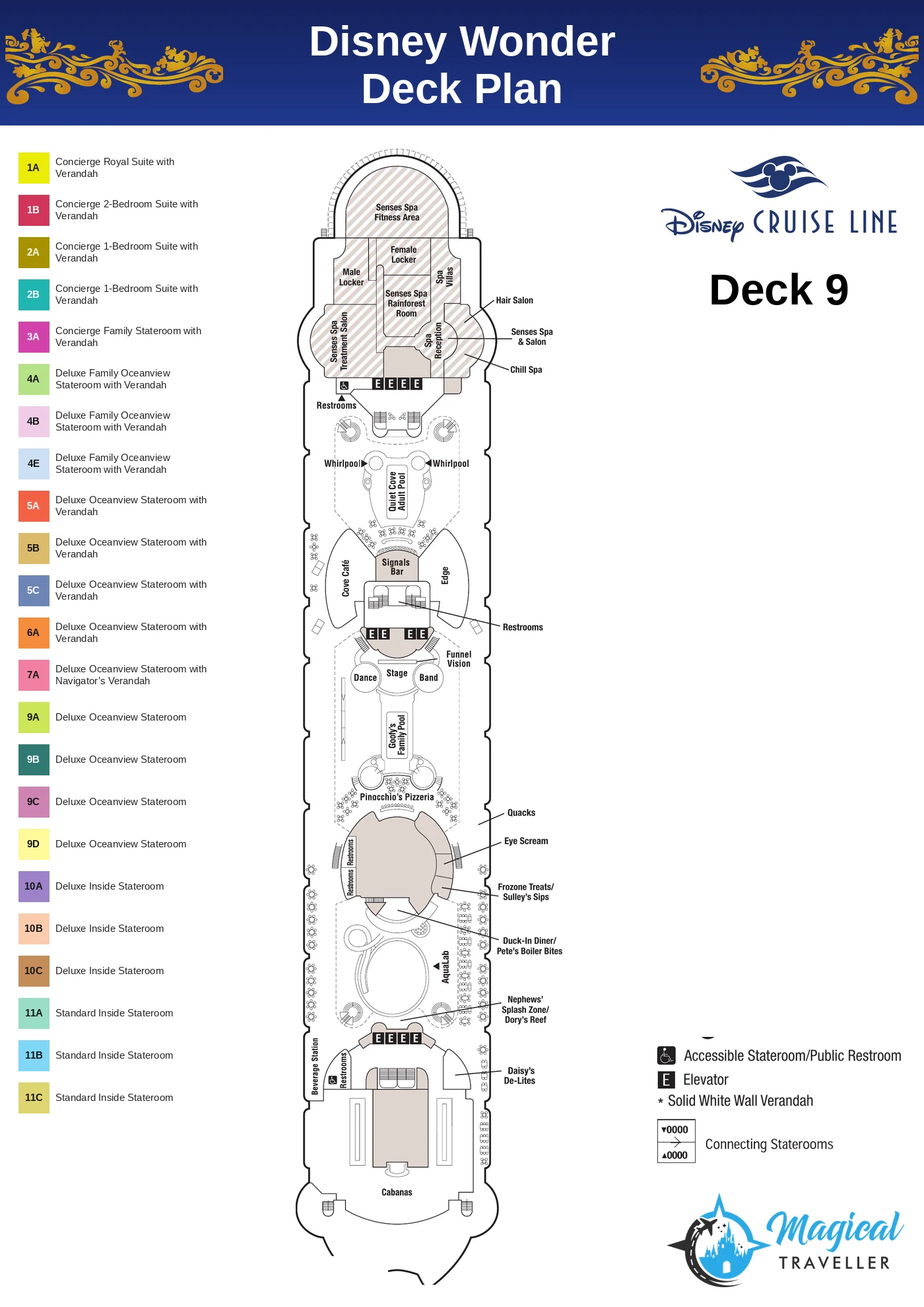 Disney Wonder deck plan, Deck 9