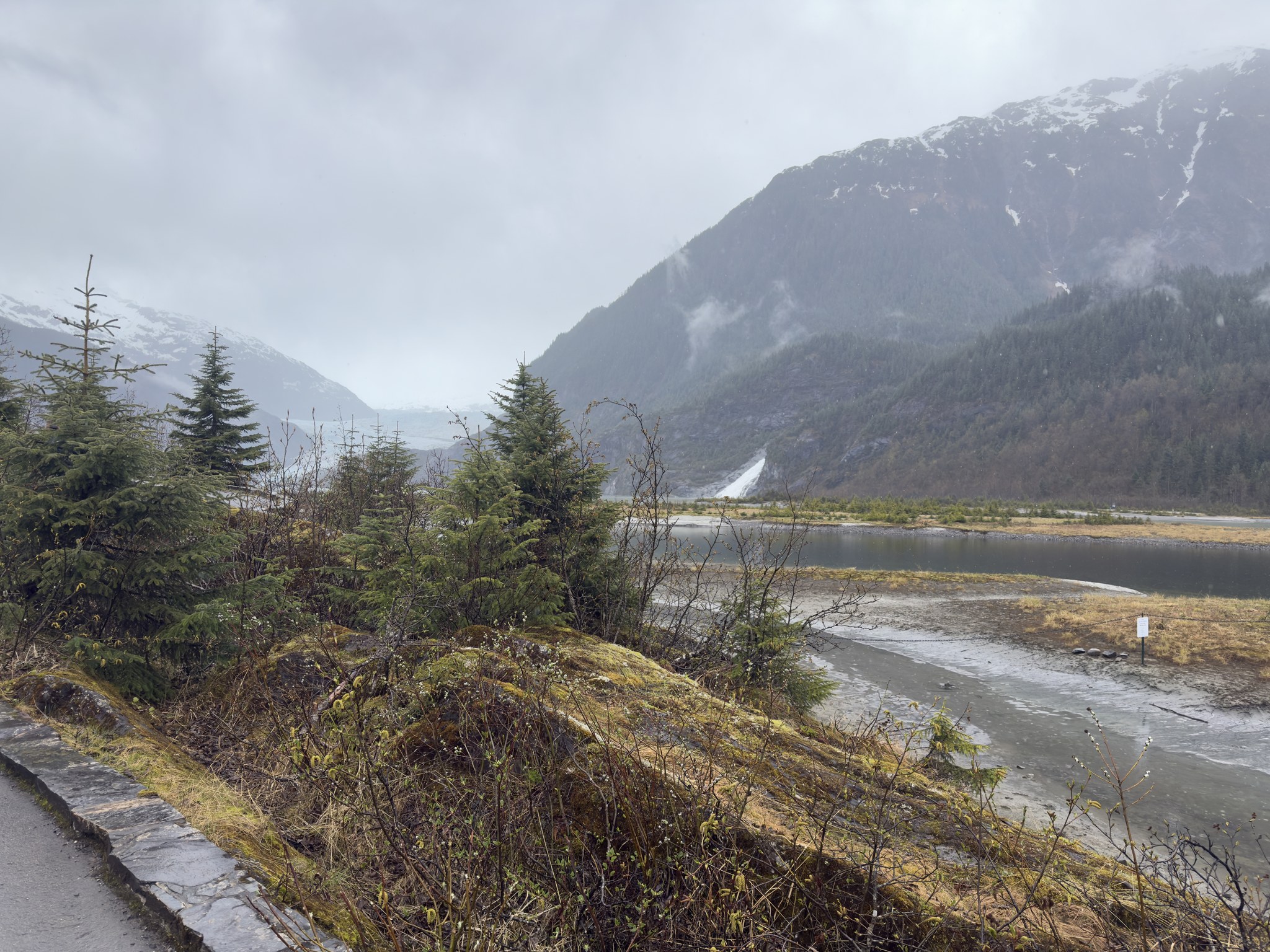 View over the Mendenhall Valley towards Nugget Falls