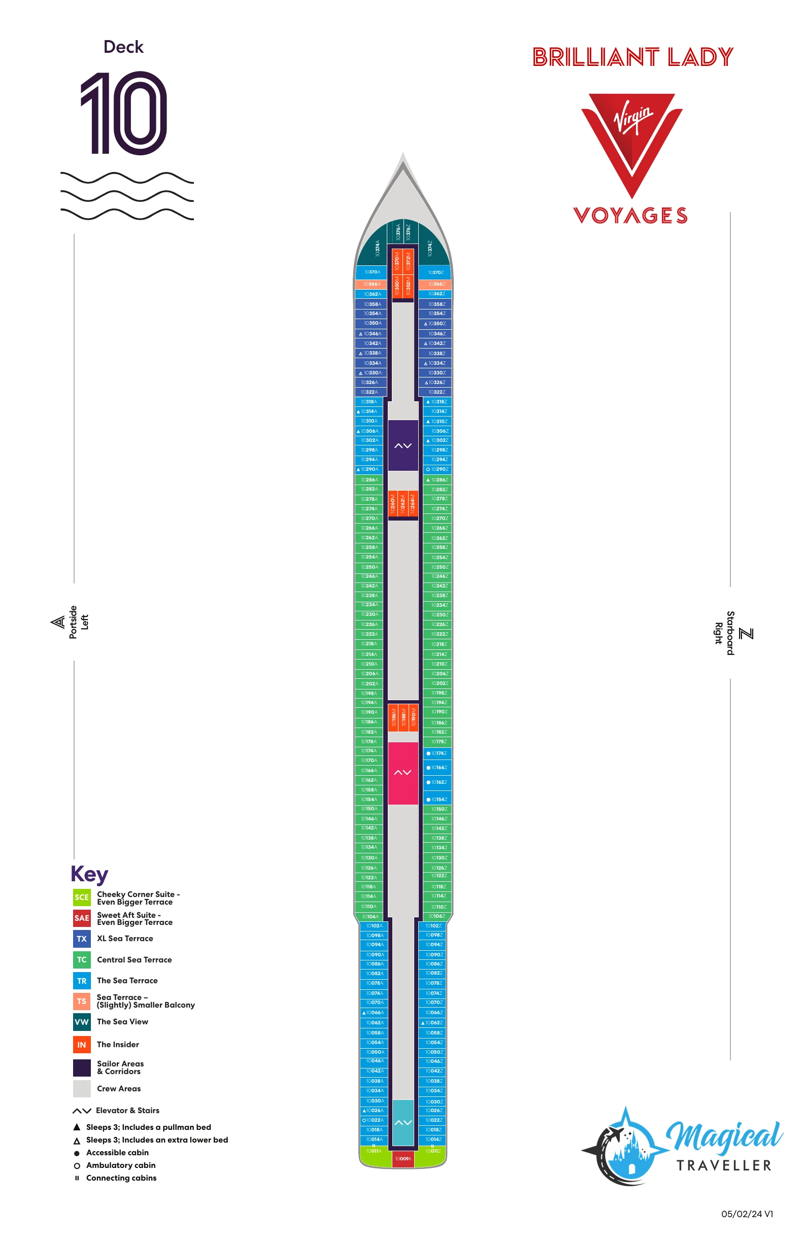 Brilliant Lady deck plan, Deck 10