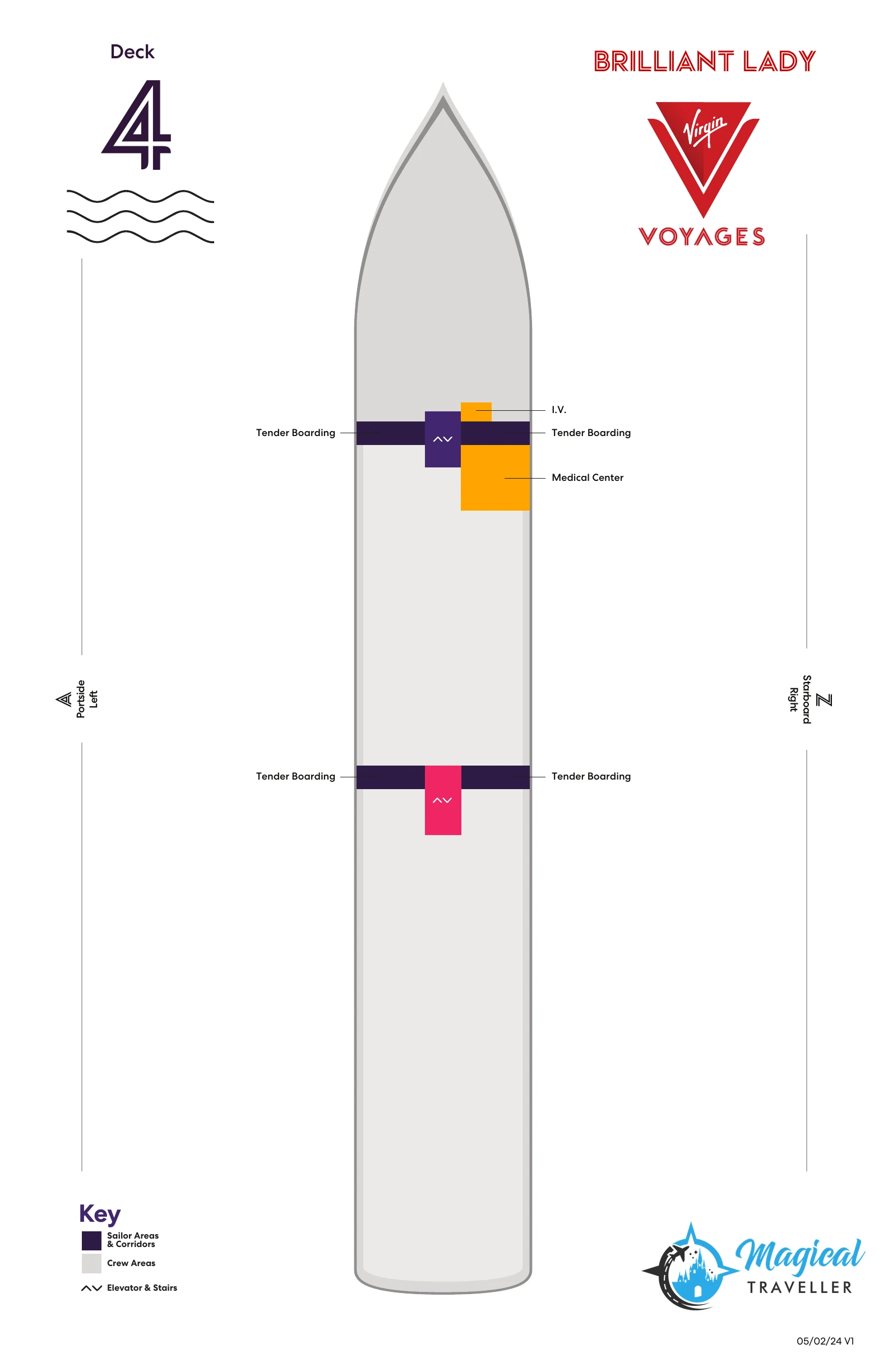 Brilliant Lady deck plan, Deck 4