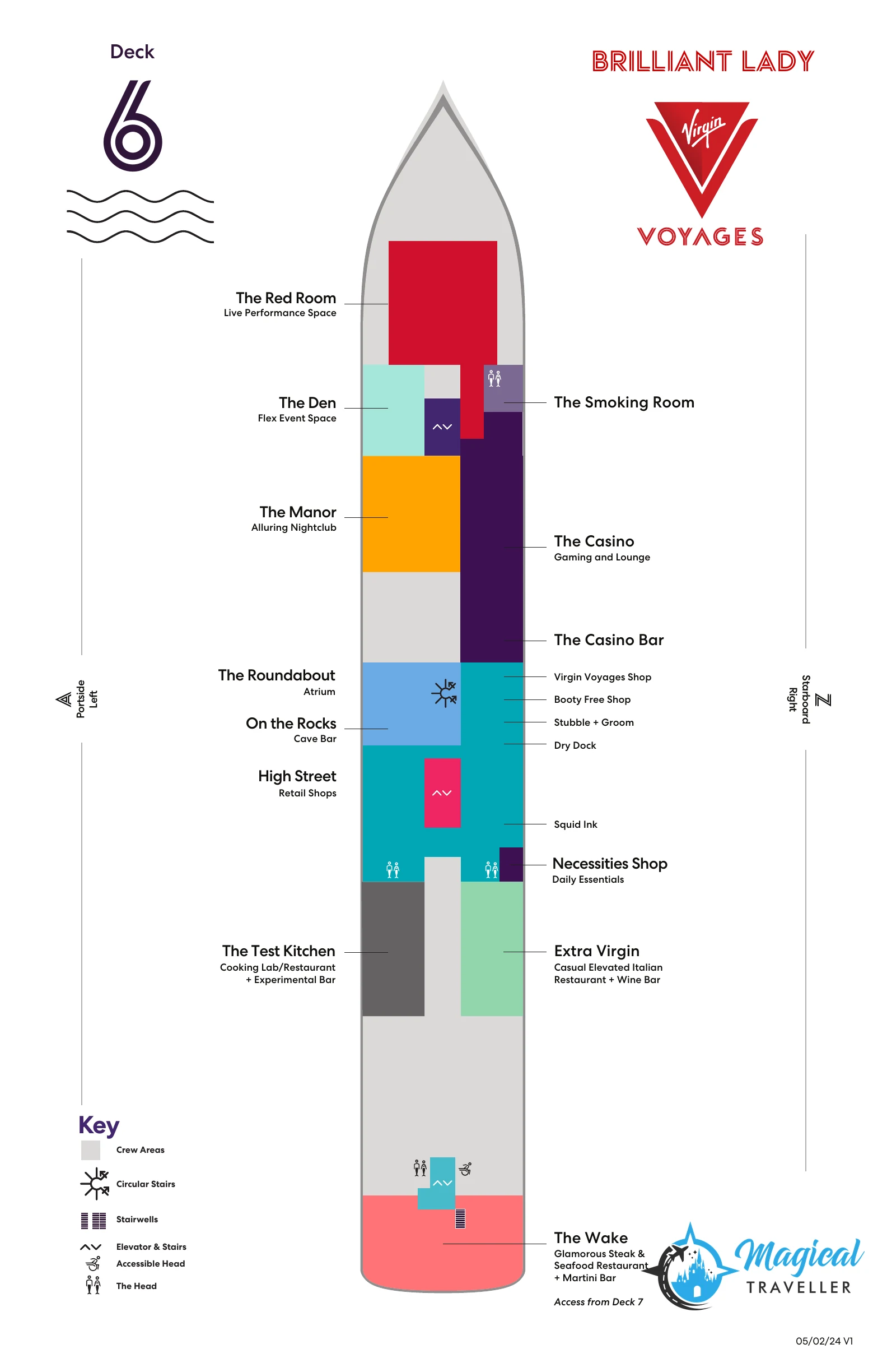 Brilliant Lady deck plan, Deck 6