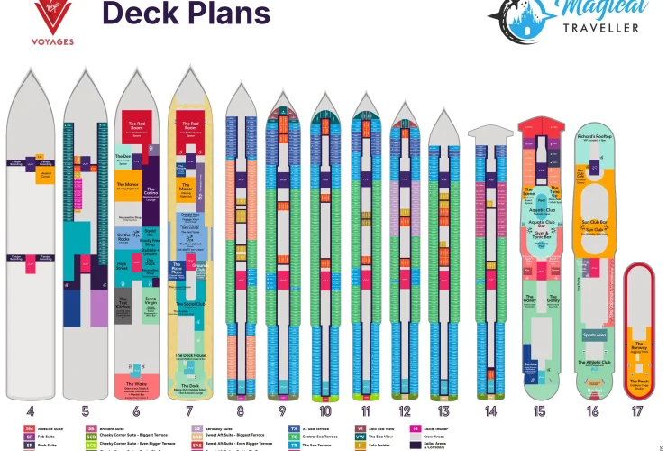 Scarlet Lady deck plans, all decks