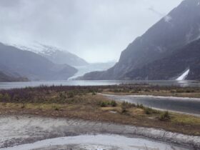 Mendenhall Glacier and lake near Juneau