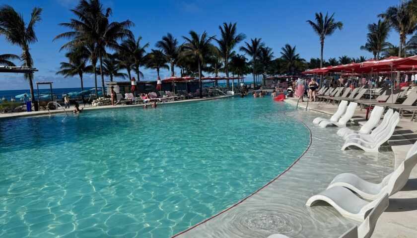 The lagoon-style pool at the Beach Club at Bimini