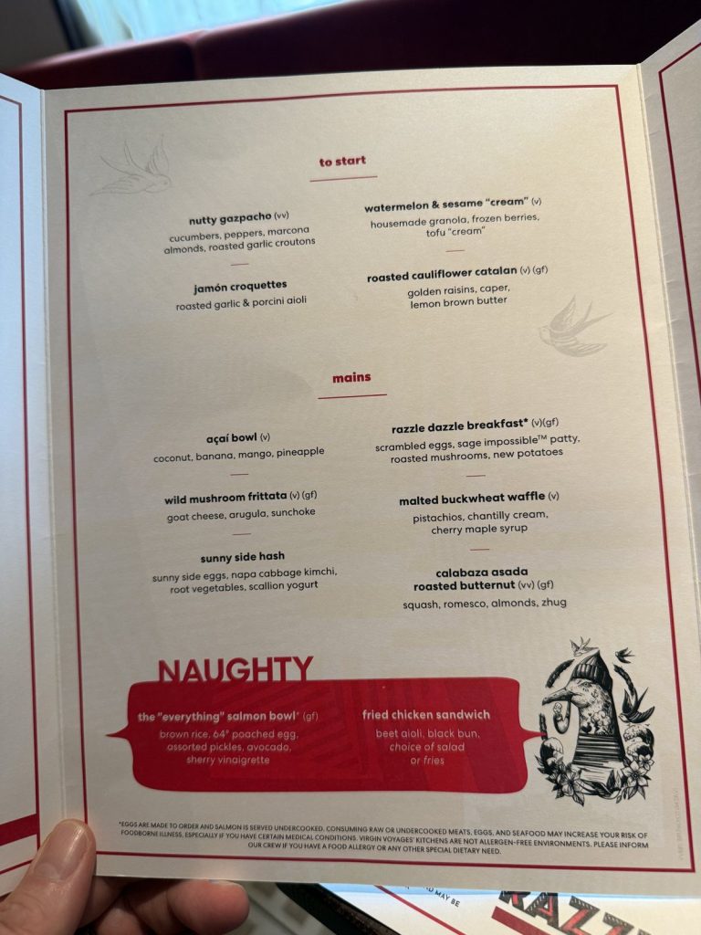 Brilliant Lady Razzle Dazzle Brunch Food Menu (September 2026)