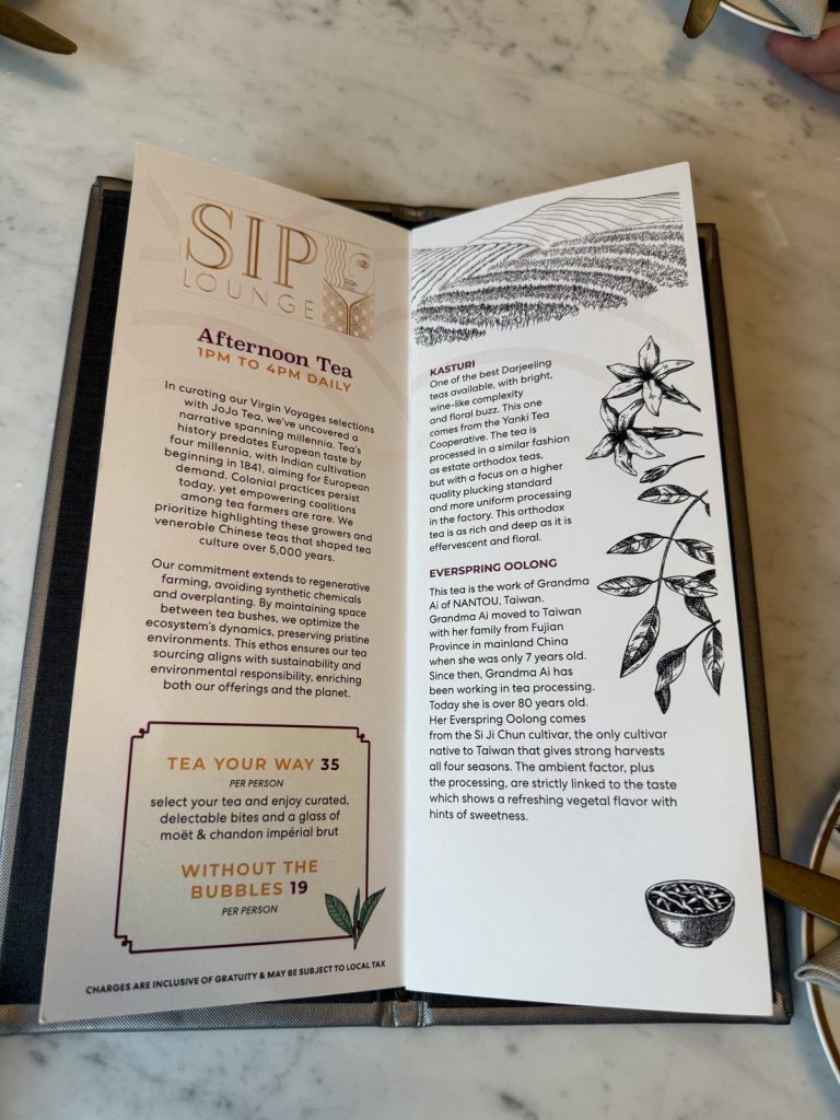 Brilliant Lady Sip Lounge Afternoon Tea Menu (September 2026)