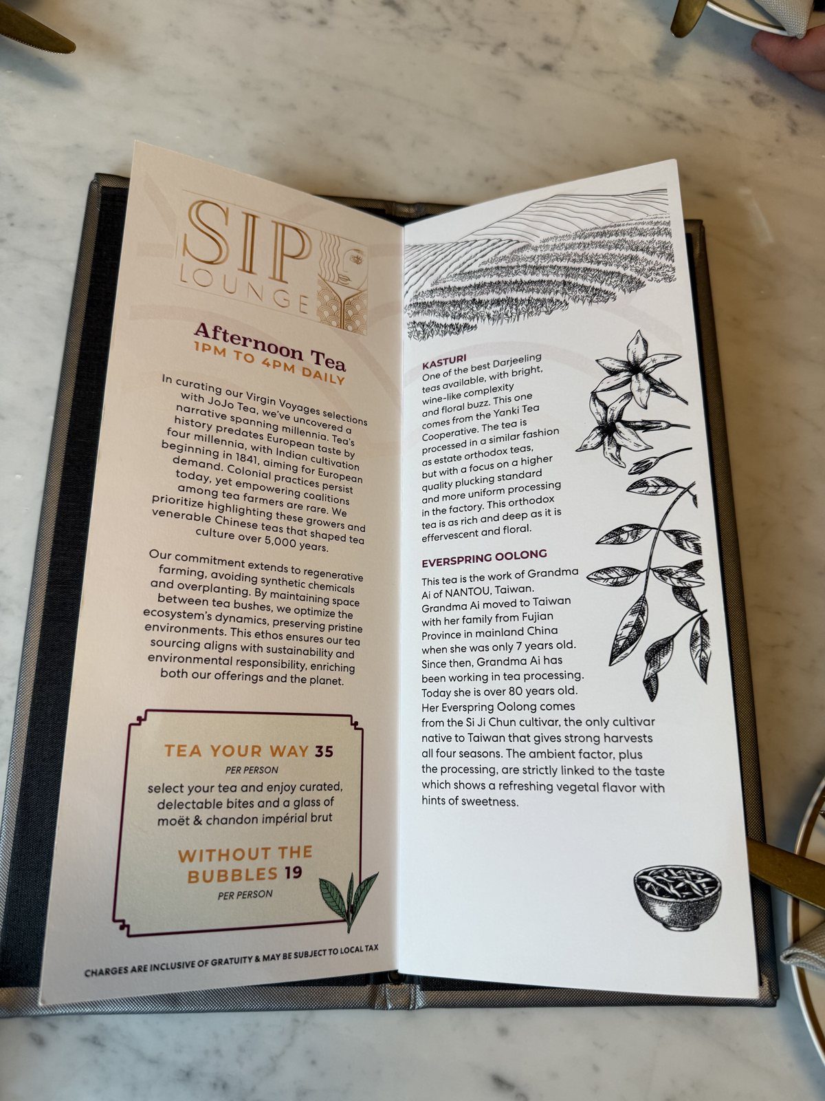 Brilliant Lady Sip Lounge Afternoon Tea Menu (September 2026)