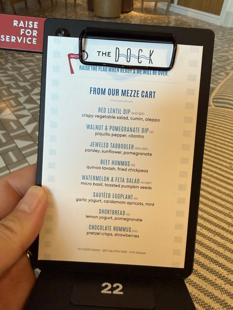 Brilliant Lady The Dock New Mezze Cart Menu (September 2026)