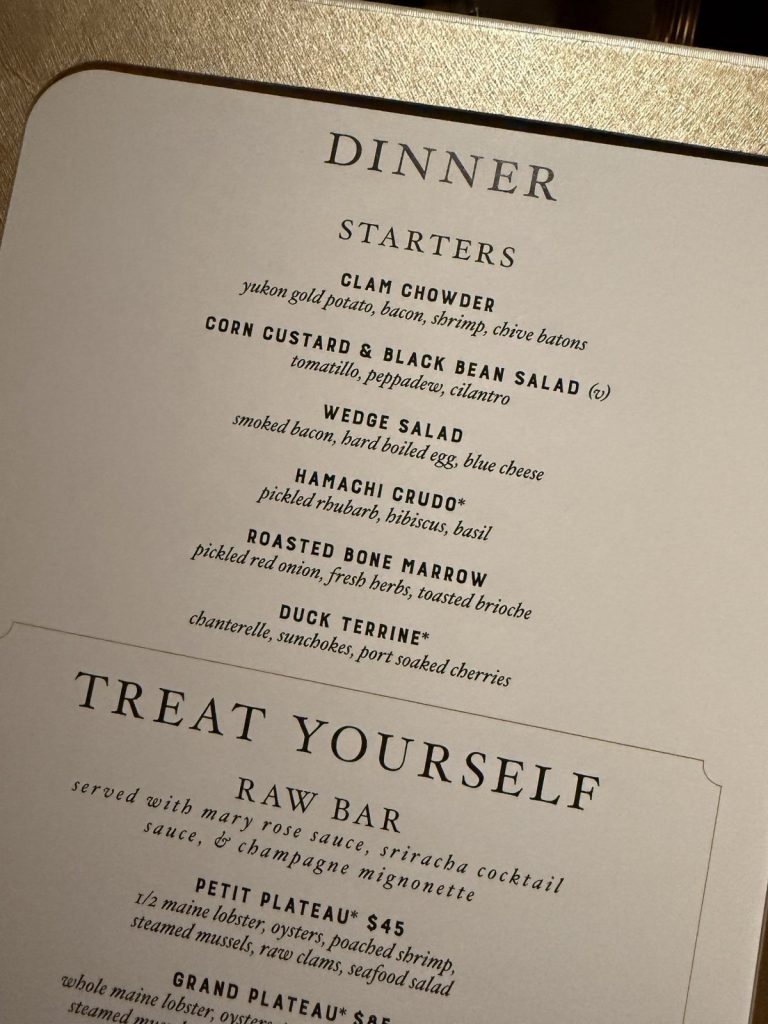 Brilliant Lady The Wake New Dinner Menu Starters Raw Bar (September 2026)
