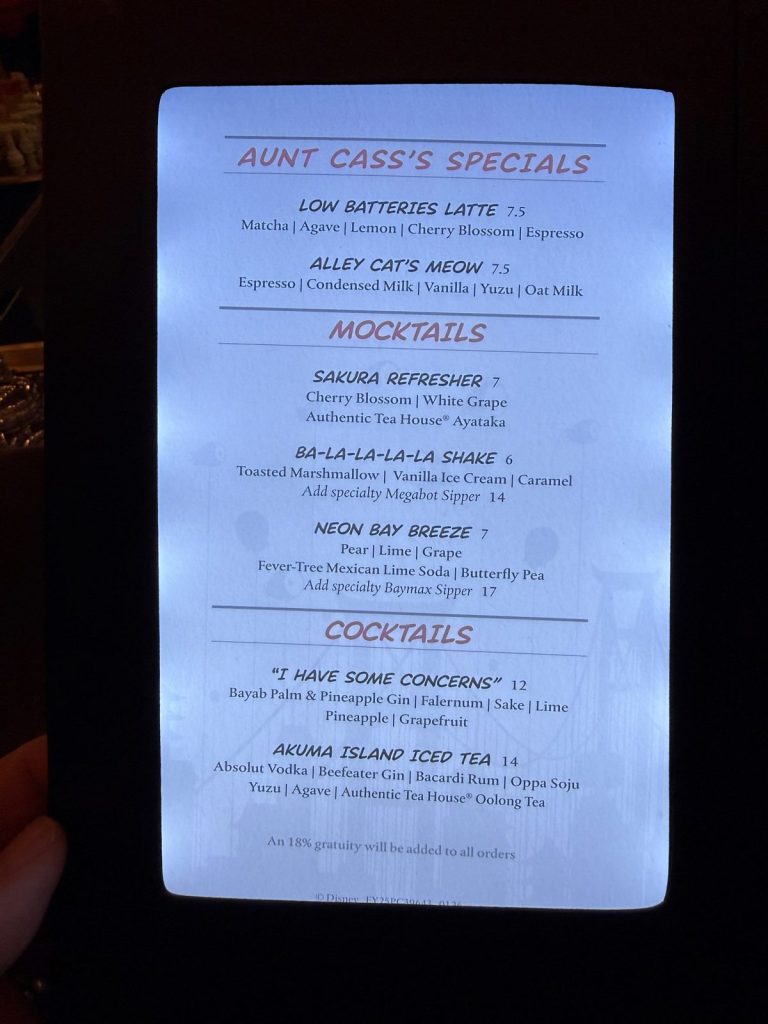 Disney Adventure Alley Cat Cafe Specials Mocktails Cocktails (March 2026)