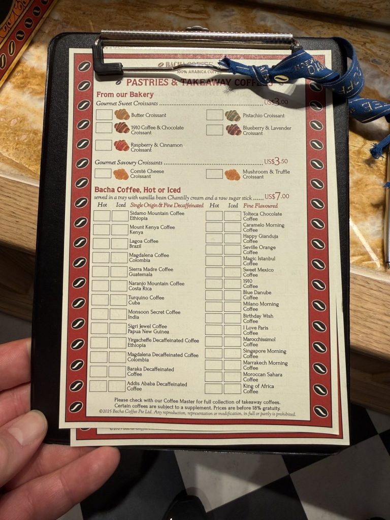 Disney Adventure Bacha Coffee Takeaway Order Card (March 2026)