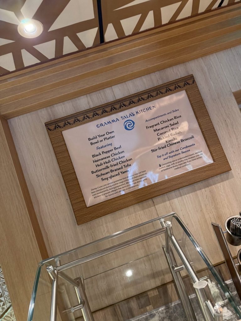 Disney Adventure Gramma Talas Kitchen Menu Board (March 2026)