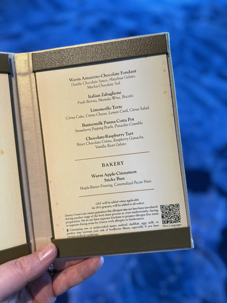 Disney Adventure Palo Dessert Bakery Menu (March 2026)