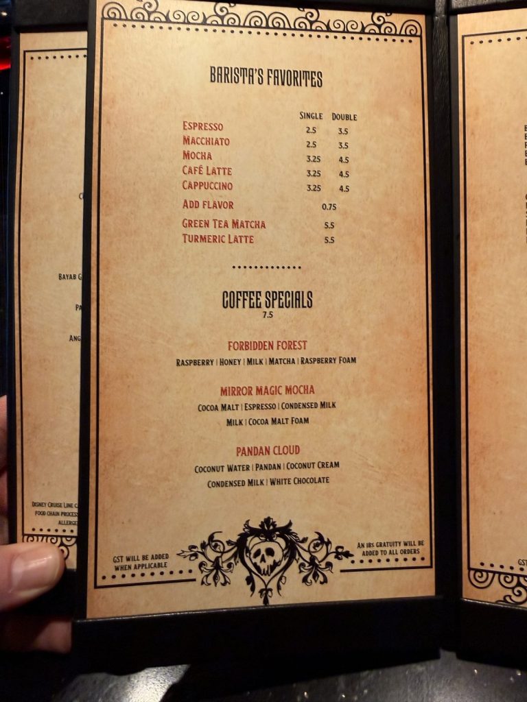 Disney Adventure Spellbound Coffee Menu (March 2026)