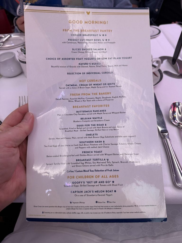 Disney Fantasy Disembarkation Breakfast (September 2025)