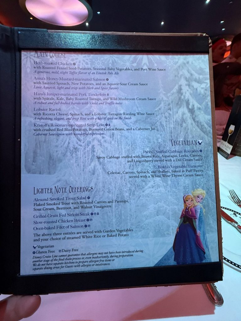Disney Fantasy Frozen Dinner 2 (September 2025)