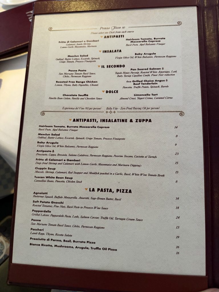 Disney Fantasy Palo Dinner 1 (September 2025)