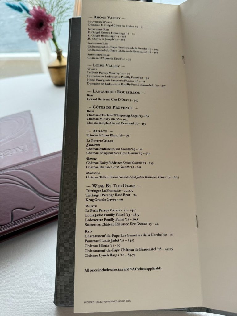 Disney Fantasy Remy A La Carte Caviar Wine 4 (September 2025)