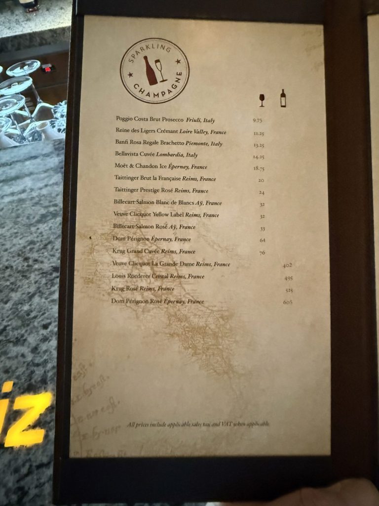 Disney Fantasy Remy Lounge Champagne Cocktails 3 (September 2025)