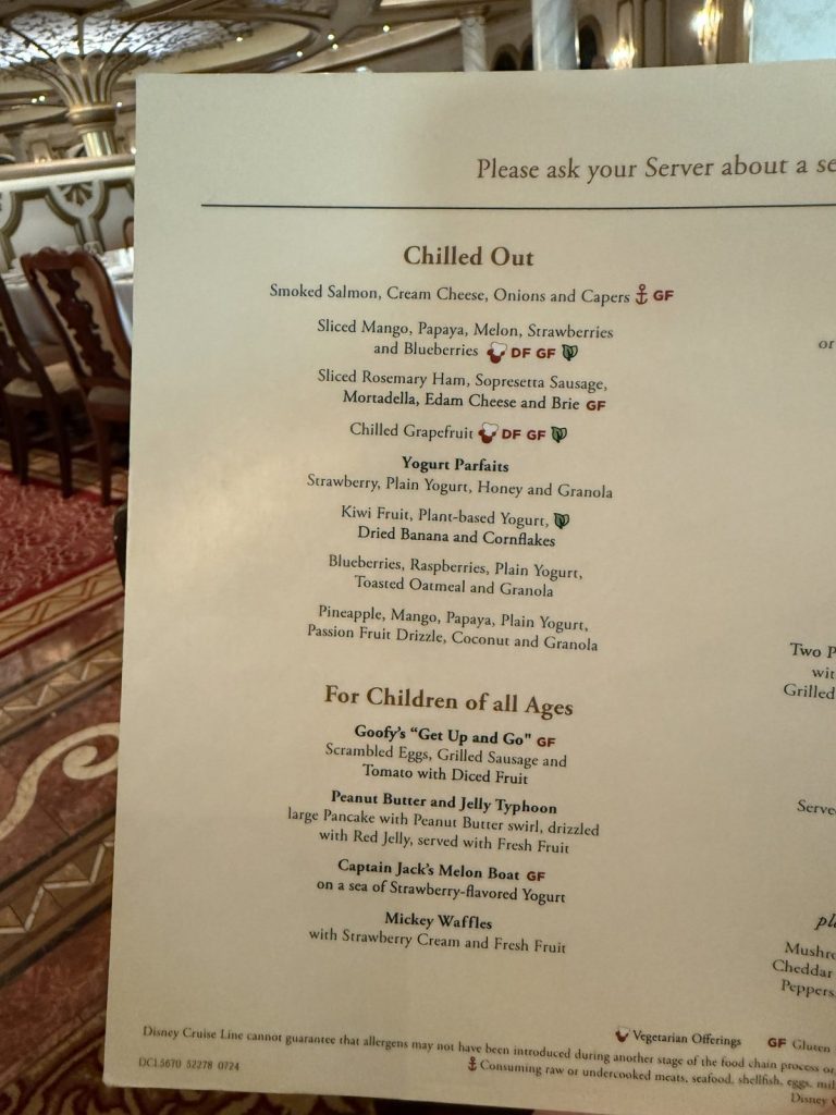 Disney Fantasy Sea Day Breakfast 5 (September 2025)