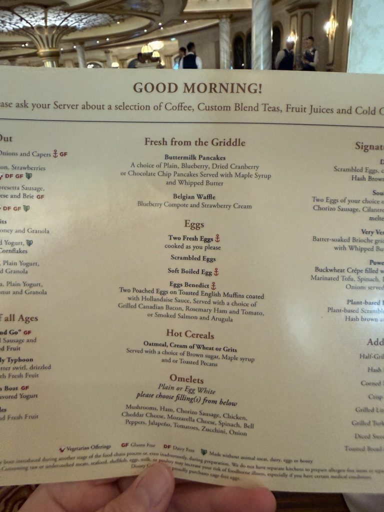 Disney Fantasy Sea Day Breakfast 6 (September 2025)