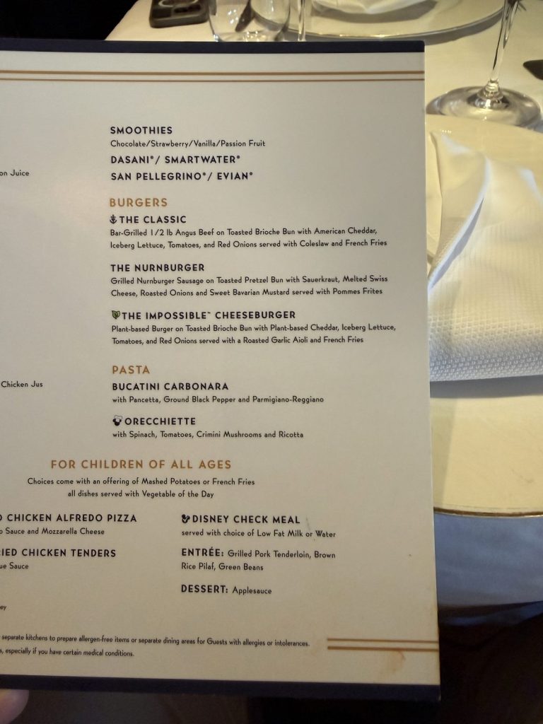 Disney Fantasy Sea Day Lunch 3 (September 2025)