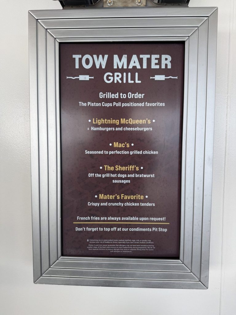 Disney Fantasy Tow Maters Grill (September 2025)