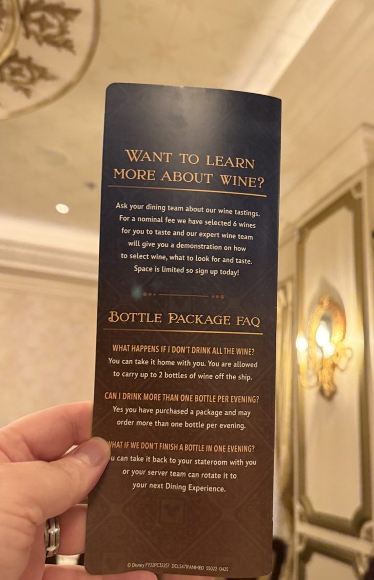 Disney Fantasy Wine Packages 3 (September 2025)