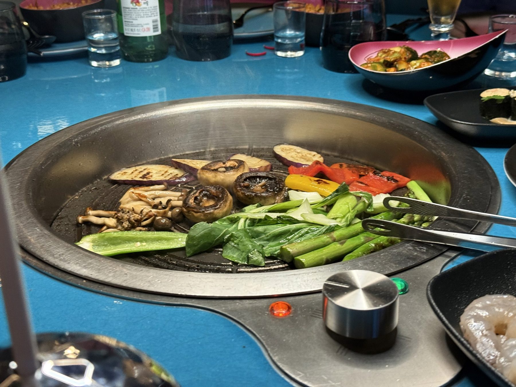 Korean barbecue cooking at the table at Gunbae on Brilliant Lady