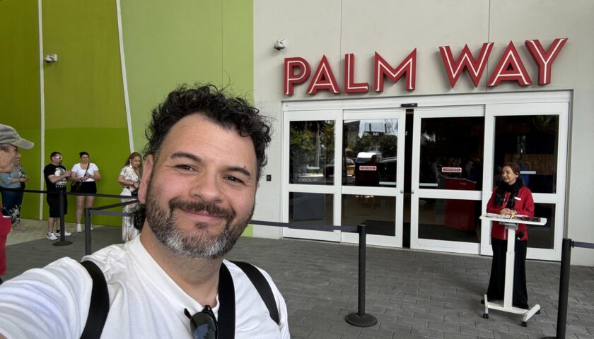 Kieran at the Palm Way RockStar entrance, Terminal V Miami